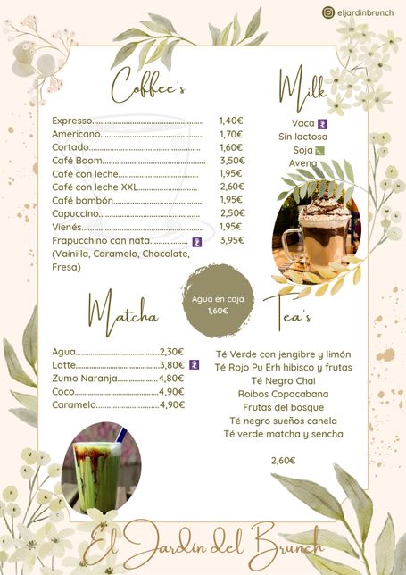 Jardín del Brunch Café te y matcha