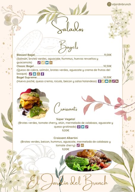 Bagels y Croissant rellenos - El Jardín del Brunch