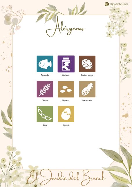 Alérgenos el Jardín del Brunch