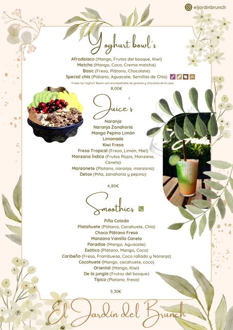 Batidos Smoothies y zumos naturales